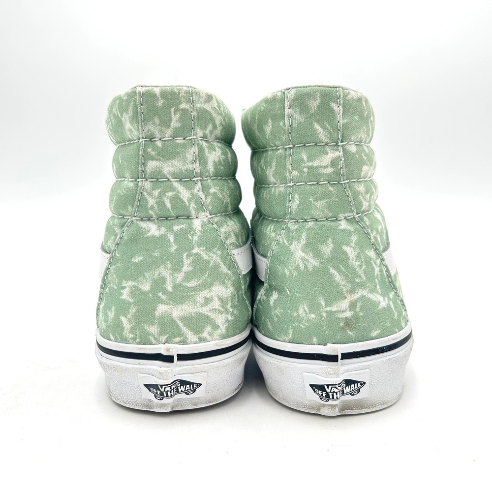Vans High Top Sneakers in Light Green Marble with White Stripe - Picture 7 of 10